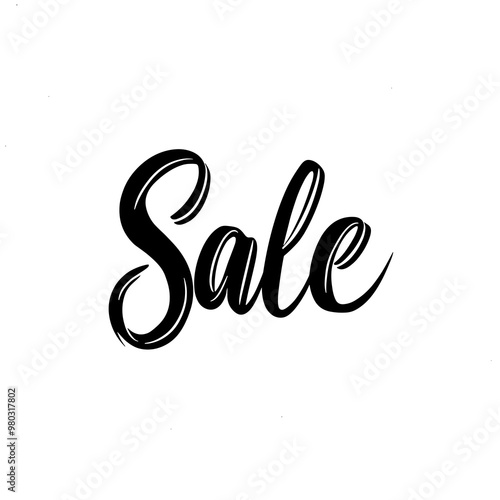 This vector icon showcases a stylish handwritten inscription reading Sale. It's ideal for use in advertising promotions, sales events, and marketing materials
