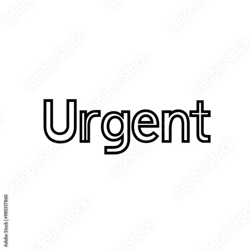 This design showcases the word urgent in a straightforward line style, emphasizing the need for immediate action or attention in different situations