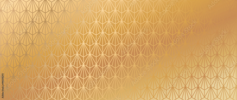 Luxury gold abstract line art background vector.