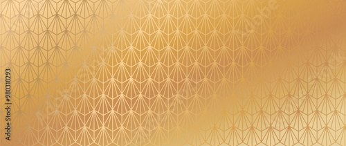Luxury gold abstract line art background vector.
