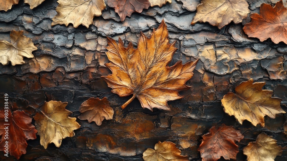 A richly textured maple tree design featuring layered textures, intricate bark and leaf patterns, and a detailed tactile feel. A richly textured maple tree design featuring layered textures, intricate bark and leaf patterns, and a detailed tactile feel.