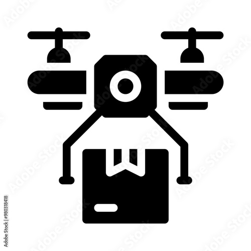drone delivery glyph icon