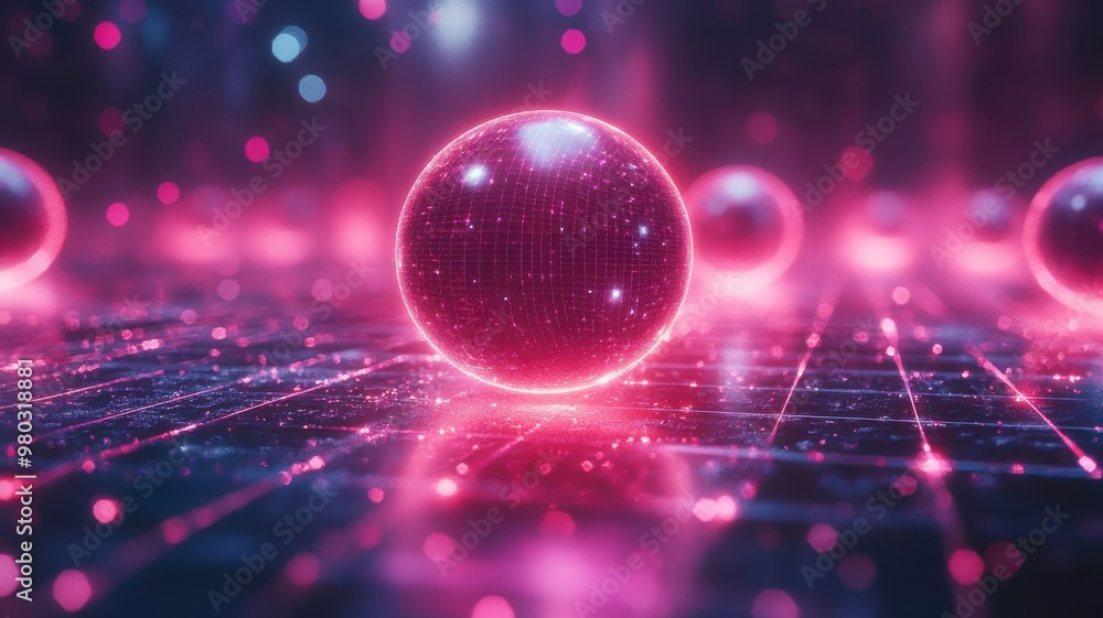 A neon synthwave pearl with glowing edges and a retro vibe, set against a grid background. A neon synthwave pearl with glowing edges and a retro vibe, set against a grid background.