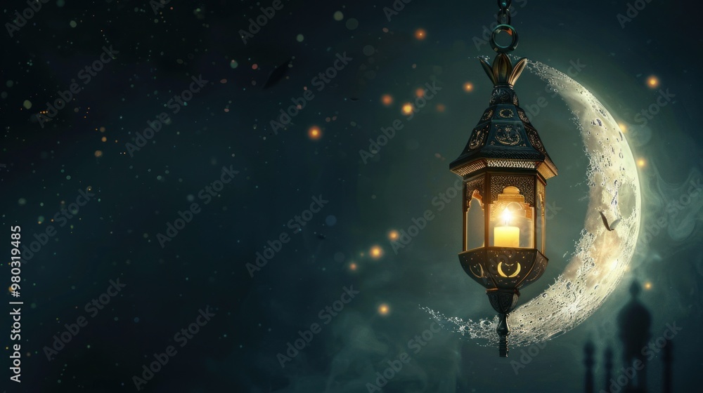 Lantern and Crescent Moon Lantern and Crescent Moon