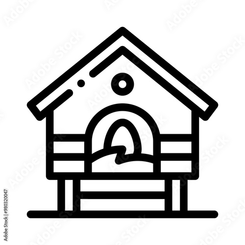 chicken coop line icon