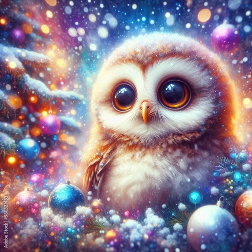 owl on a colored background