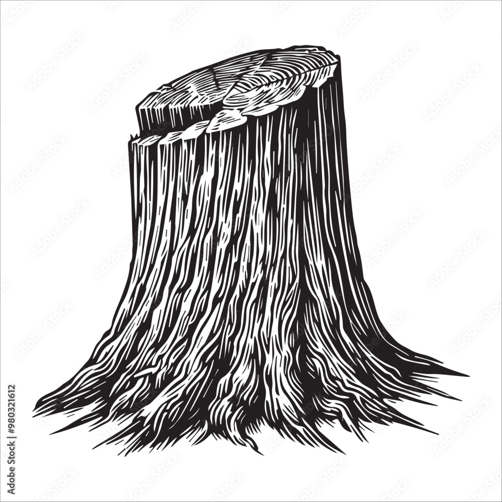 Tree Stump Silhouette Clipart, Tree Stump Clipart vector illustration in black and white Tree Stump Silhouette Clipart, Tree Stump Clipart vector illustration in black and white