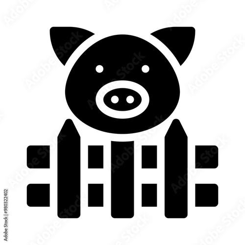 pig glyph icon
