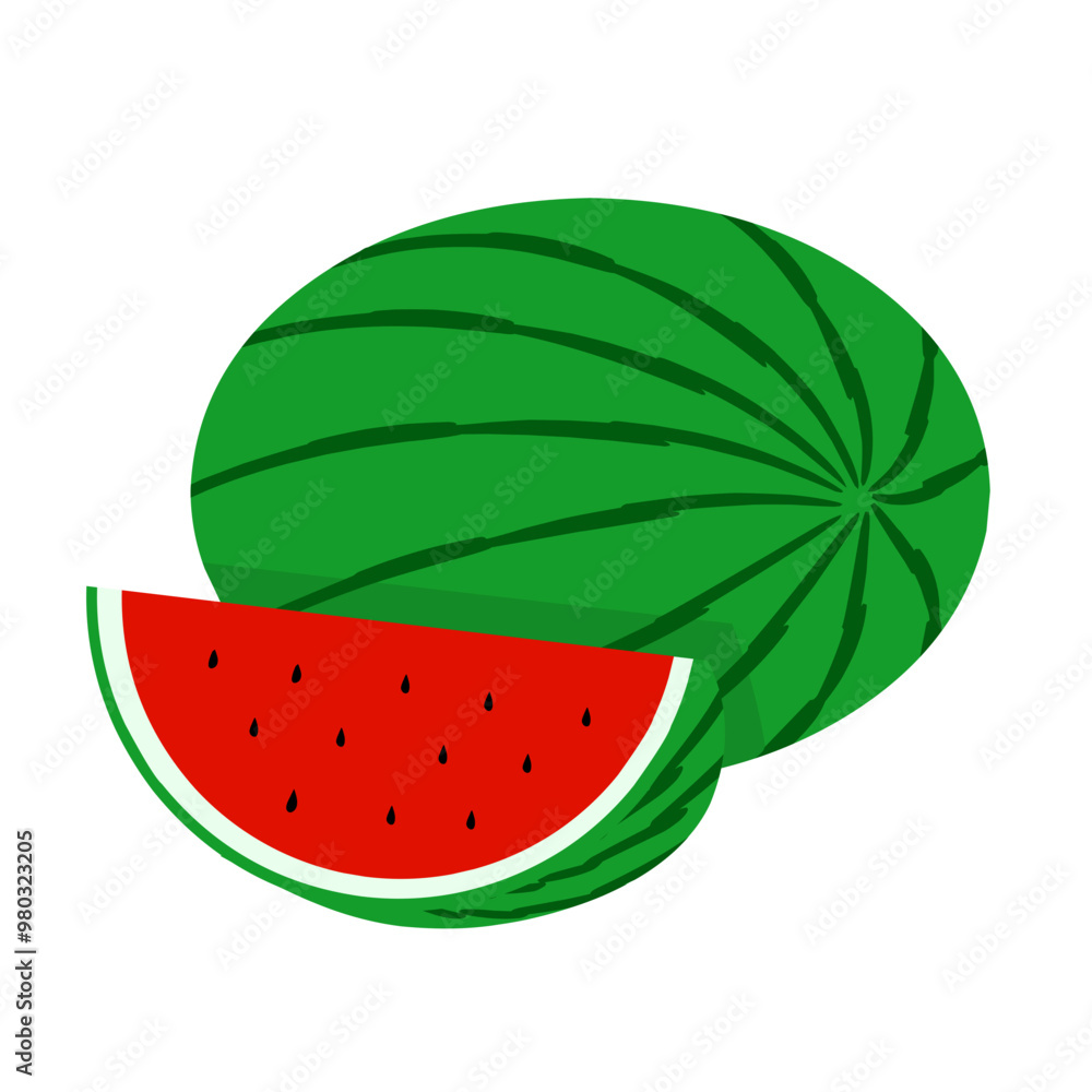 Juicy Watermelon with slices illustration Juicy Watermelon with slices illustration