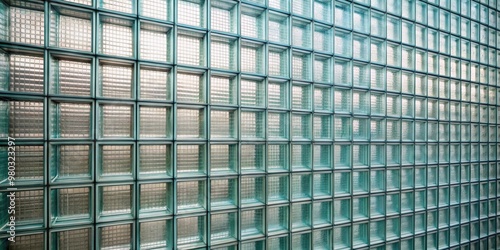 Glass block wall in cool tones  creating a modern and sleek look   glass  block  wall  cool  tone  modern  sleek