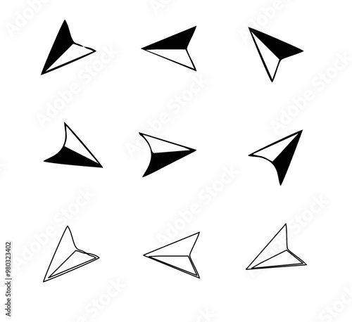 Free Download Cursor icons. Arrow with the direction of the cardinal points. Isolated vector elements - GFXLoad