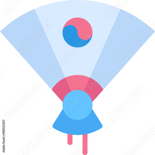 Hand fan south korea icon