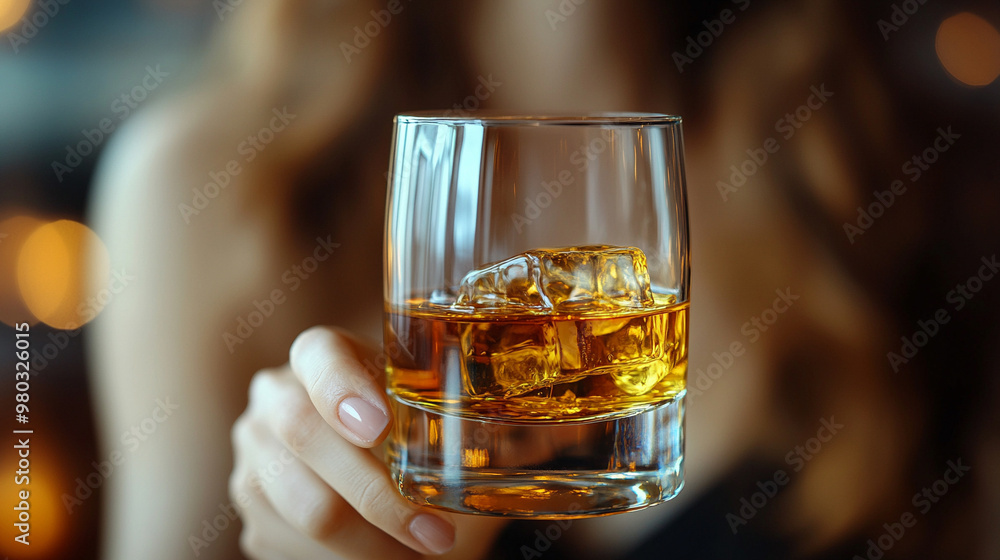 woman gazes down while holding a glass of whiskey, symbolizing emotional turmoil, depression, and the struggles of coping with inner conflict and life's hardships woman gazes down while holding a glass of whiskey, symbolizing emotional turmoil, depression, and the struggles of coping with inner conflict and life's hardships