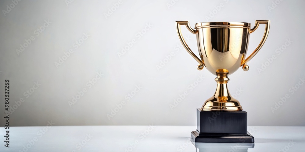 Award winning trophy on a white background, trophy, isolated, shiny, success, achievement, recognition Award winning trophy on a white background, trophy, isolated, shiny, success, achievement, recognition