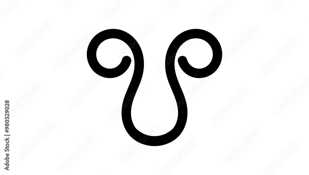Ketu symbol, black isolated silhouette Ketu symbol, black isolated silhouette