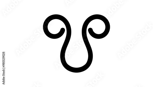 Ketu symbol, black isolated silhouette