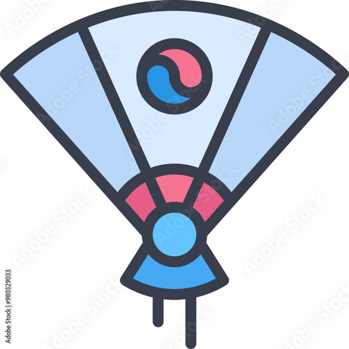 Hand fan south korea icon