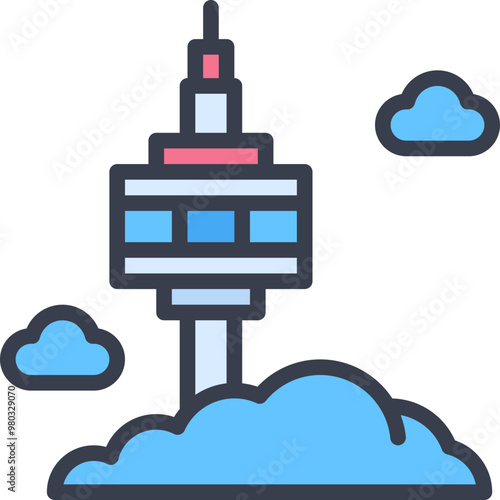 Canvas Print Seoul tower icon