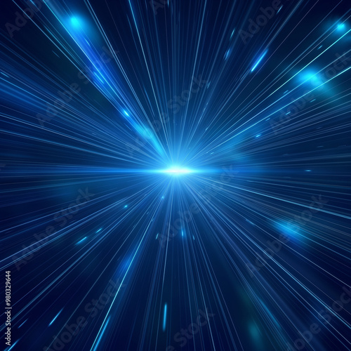 abstract background with rays, Abstract blue light speed background with laser beams, technology and science concept