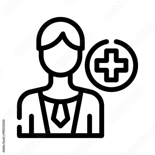 hospital staff line icon