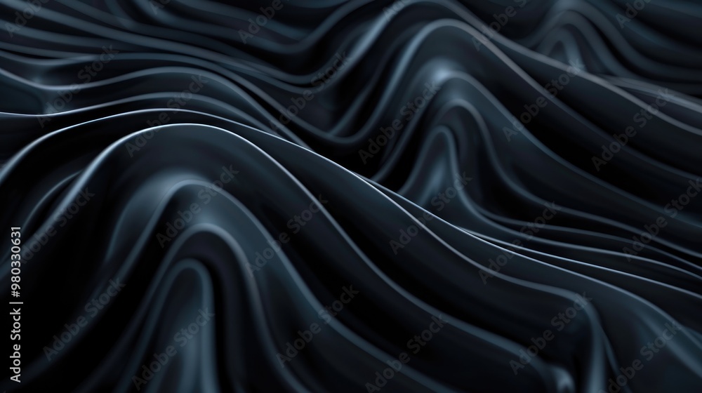 wavy lines in a flowing motion on a dark background. Elegant black texture with a smooth gradient wavy lines in a flowing motion on a dark background. Elegant black texture with a smooth gradient
