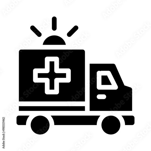 ambulance glyph icon