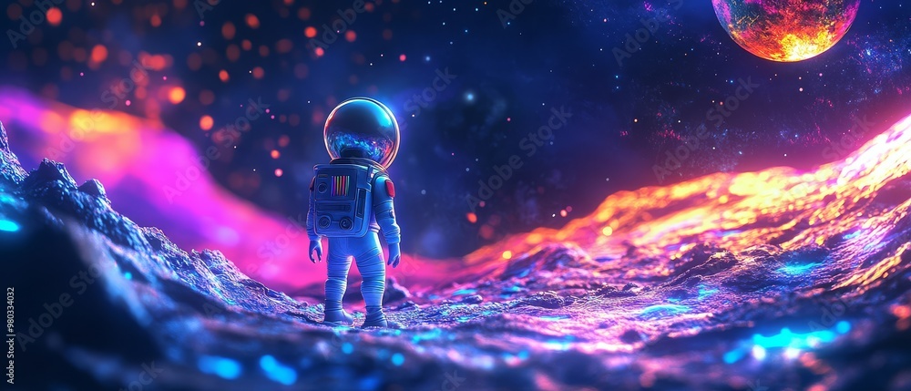 Obraz premium Astronaut on Alien Planet.