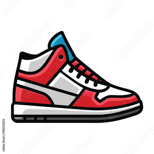 Unique Sneakers shoes vector icon isolated on white background.