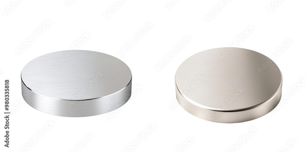 A close-up of two metallic coins showcasing elegant design and smooth surfaces, ideal for branding or product displays. transparent background A close-up of two metallic coins showcasing elegant design and smooth surfaces, ideal for branding or product displays. transparent background