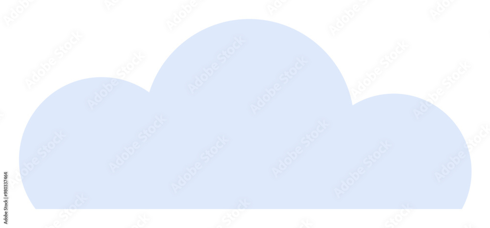 Simple light blue cloud shape with no added illustrations or icons, set against a plain white background. Ideal for weather representations, websites, presentations, digital art, and educational mater Simple light blue cloud shape with no added illustrations or icons, set against a plain white background. Ideal for weather representations, websites, presentations, digital art, and educational mater