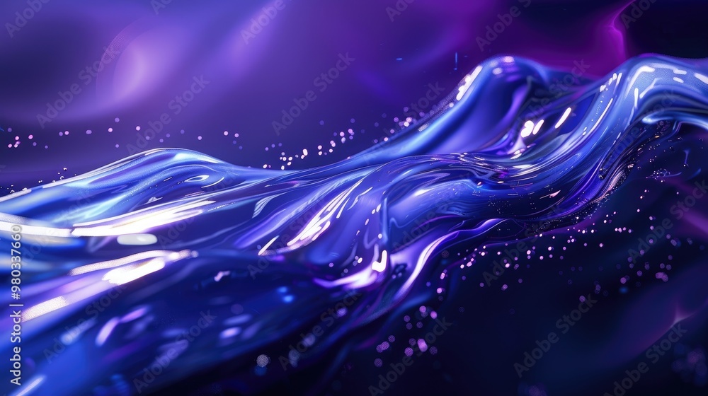 Abstract blue and purple liquid wavy shapes futuristic banner Abstract blue and purple liquid wavy shapes futuristic banner