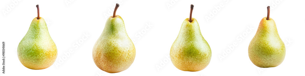 Fresh green pears arranged neatly, showcasing their vibrant skin and natural shape, perfect for healthy lifestyle visuals. transparent background Fresh green pears arranged neatly, showcasing their vibrant skin and natural shape, perfect for healthy lifestyle visuals. transparent background