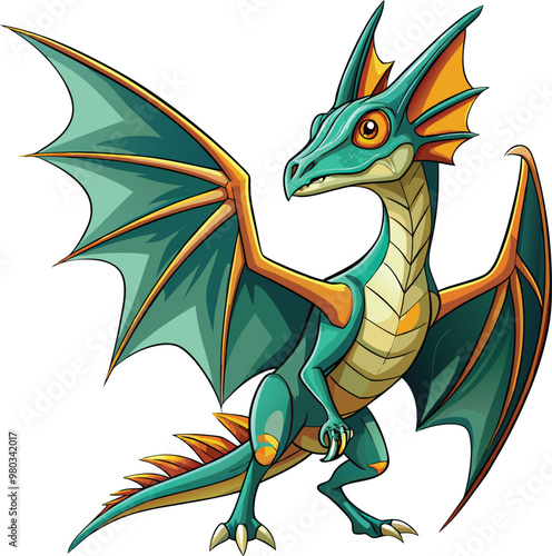 Pteranodon dinosaur sticker vector design