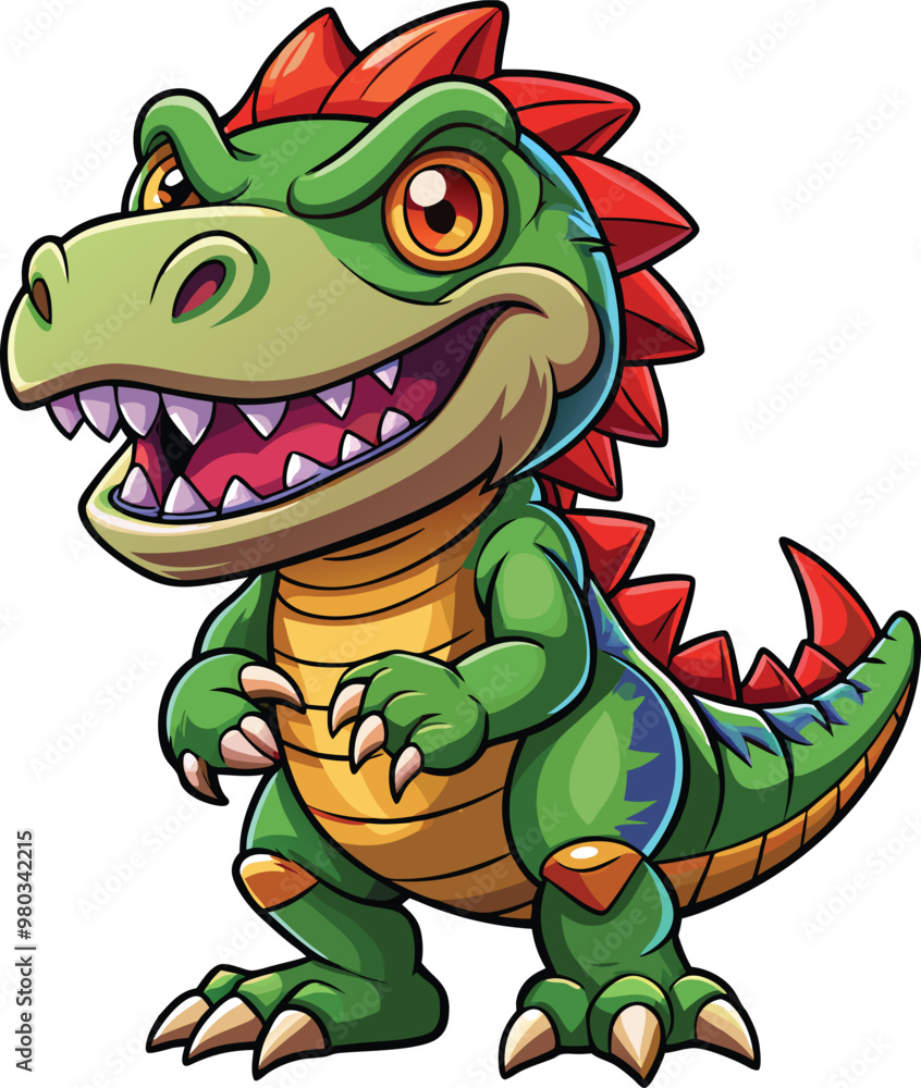 Fototapeta premium Tyrannosaurus rex dinosaur sticker vector design