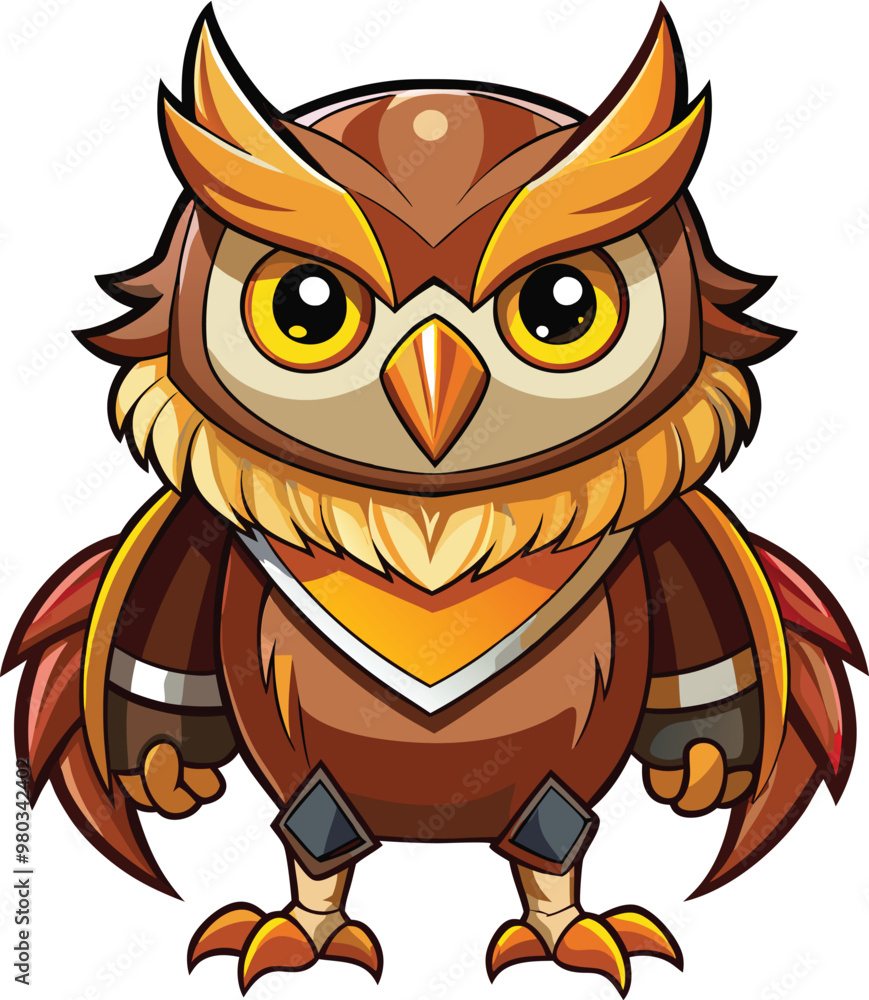 Fototapeta premium Owl mascot character sticker vector design