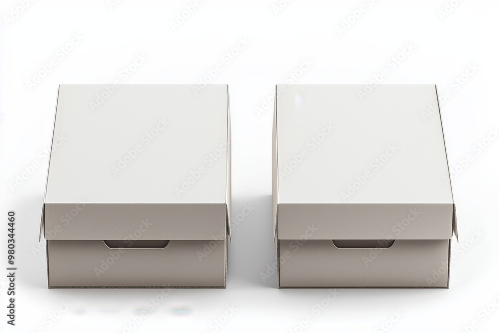 Shoe Box Mockup on Isolated white Background created with Generative AI Shoe Box Mockup on Isolated white Background created with Generative AI
