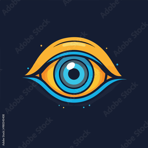 Eye bro line color icon design
