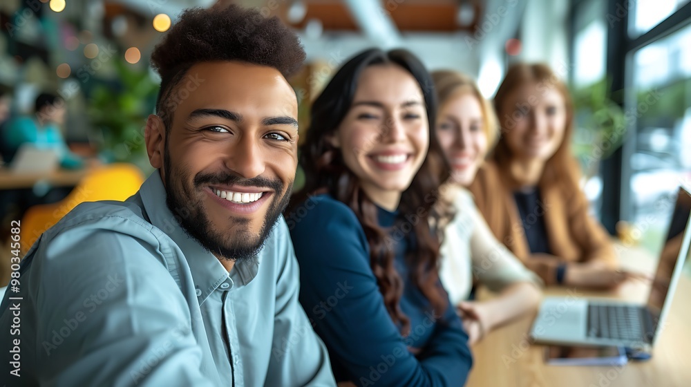Smiling Businesspeople Working in Office, Professional Team Smiling Businesspeople Working in Office, Professional Team