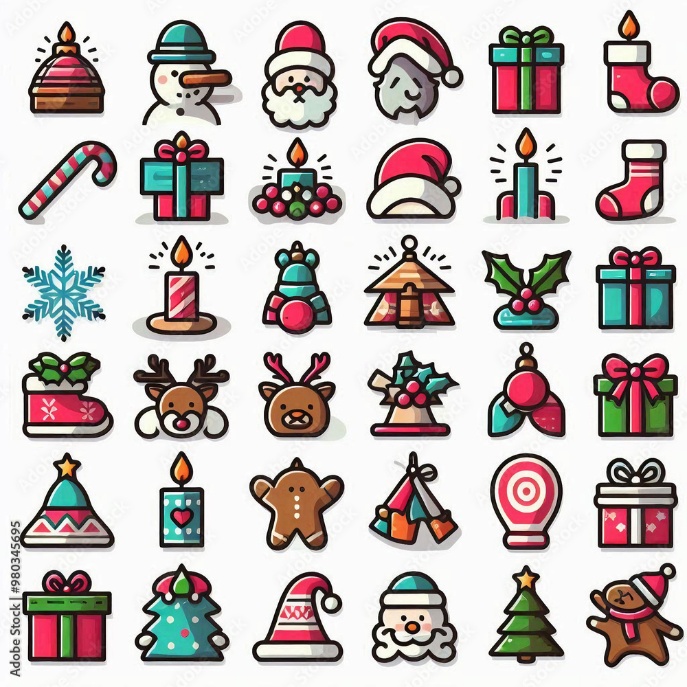 Naklejka premium Christmas Icons