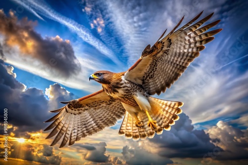 hawk flying. generated ai photo