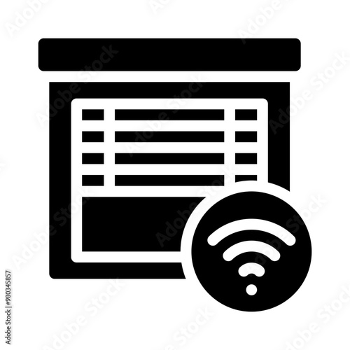 smart blinds glyph icon