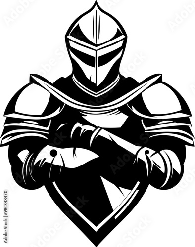 A stylized knight in armor, symbolizing strength and protection.