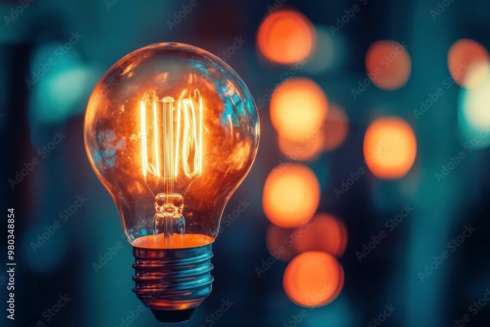 light bulb, glowing filament, warm colors, blurred background, creative lighting, vintage style, bright illumination, interior decor, ambient light source with elegant design, close up photography light bulb, glowing filament, warm colors, blurred background, creative lighting, vintage style, bright illumination, interior decor, ambient light source with elegant design, close up photography