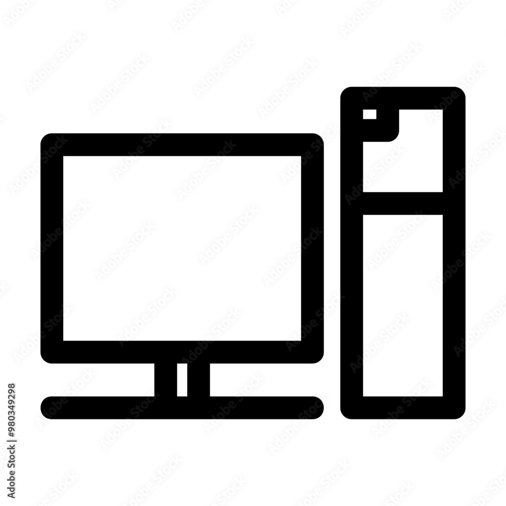 Computer Line Icon Vector Computer Line Icon Vector