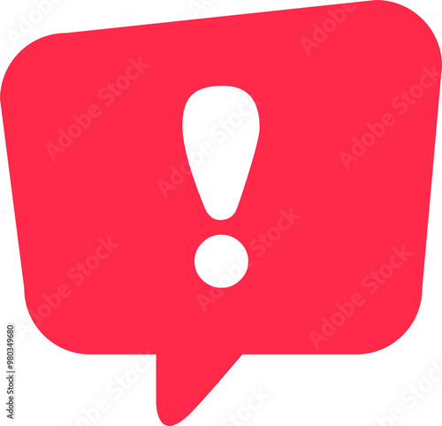 Exclamation icon attention logo warning speech bubble important round mark.