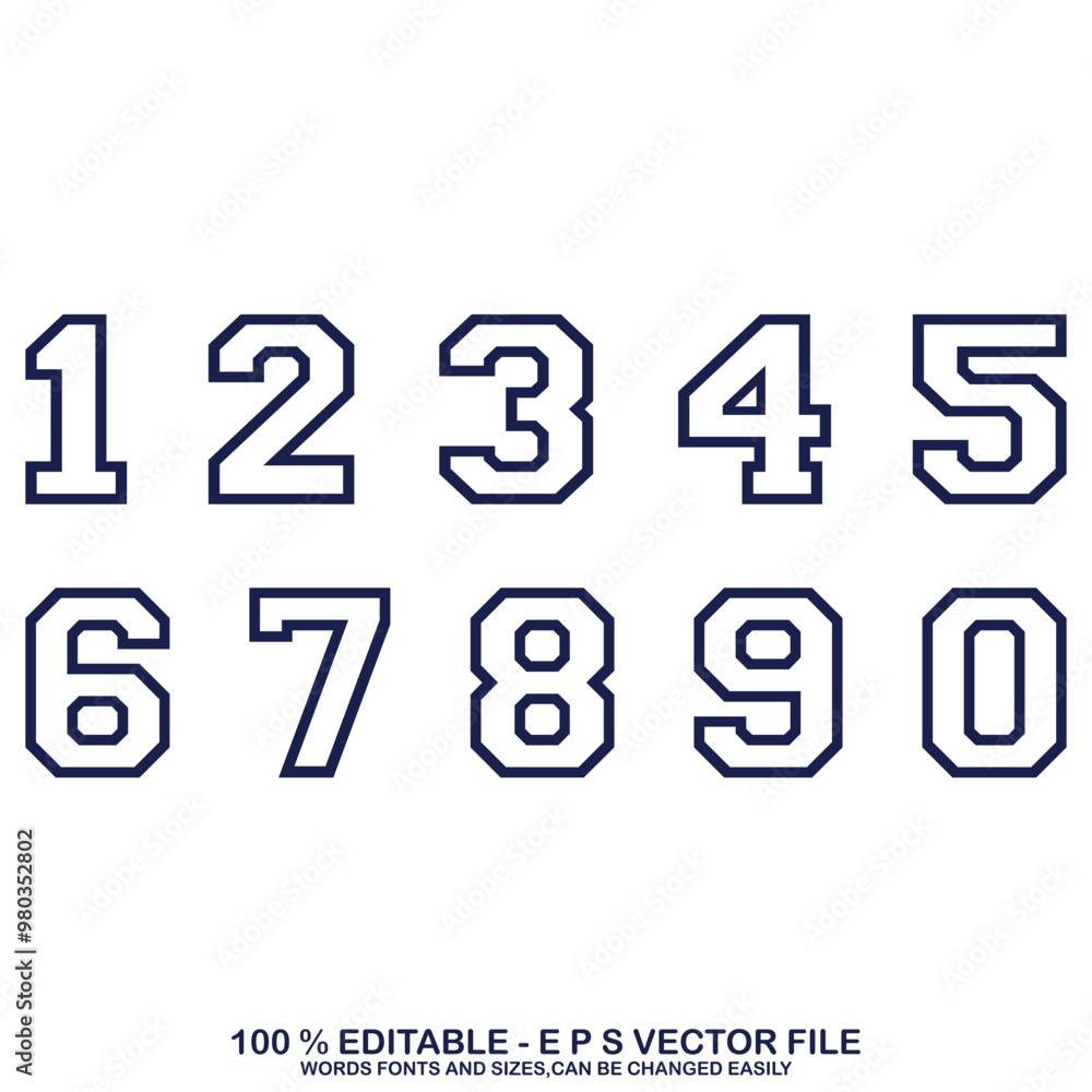 Sport Jersey Numbers Vector and Clip Art	
