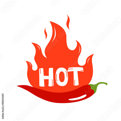 Red Hot Chili logo design concept vector.  Spicy Pepper logo designs template.