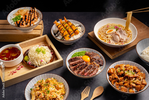 food set in Japanese food style