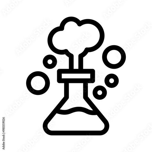 chemical reaction line icon