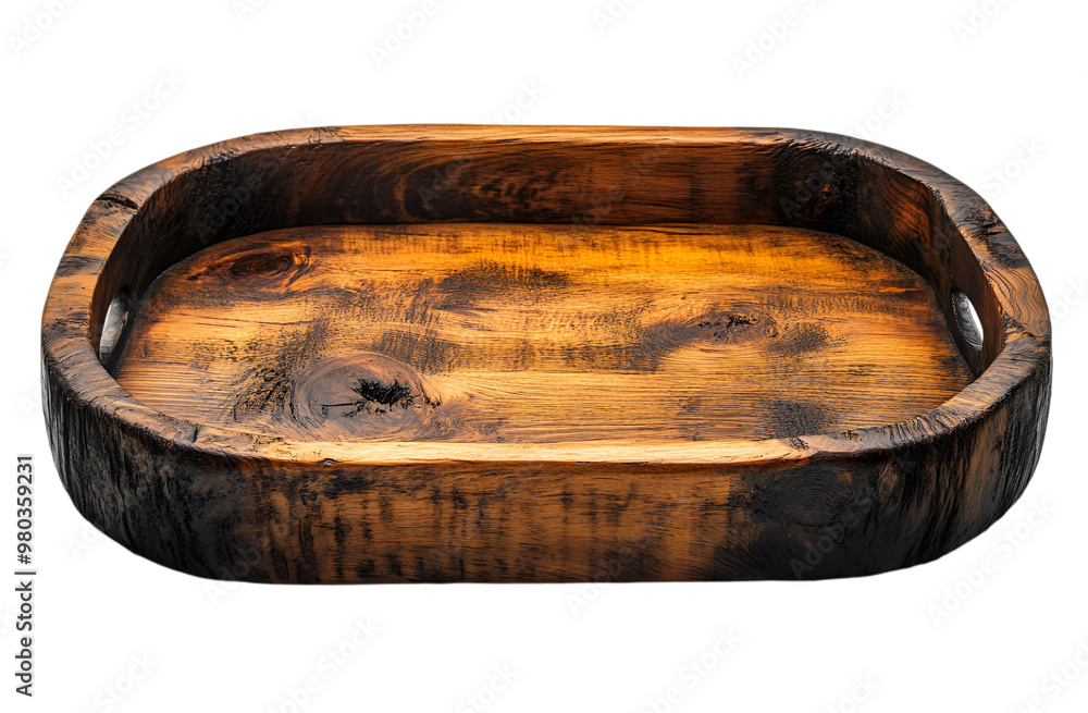 Fototapeta premium a wooden tray with a white background